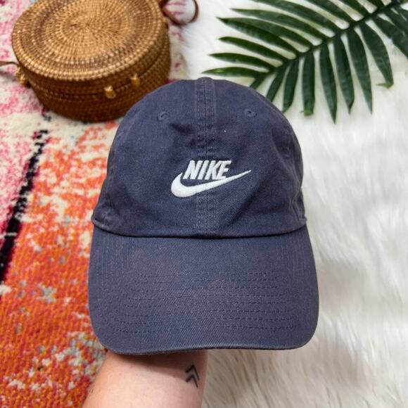 Nike Blue Sporty Minimalist Embroidered Logo Baseball Cap Hat OS One Size - Picture 1 of 6
